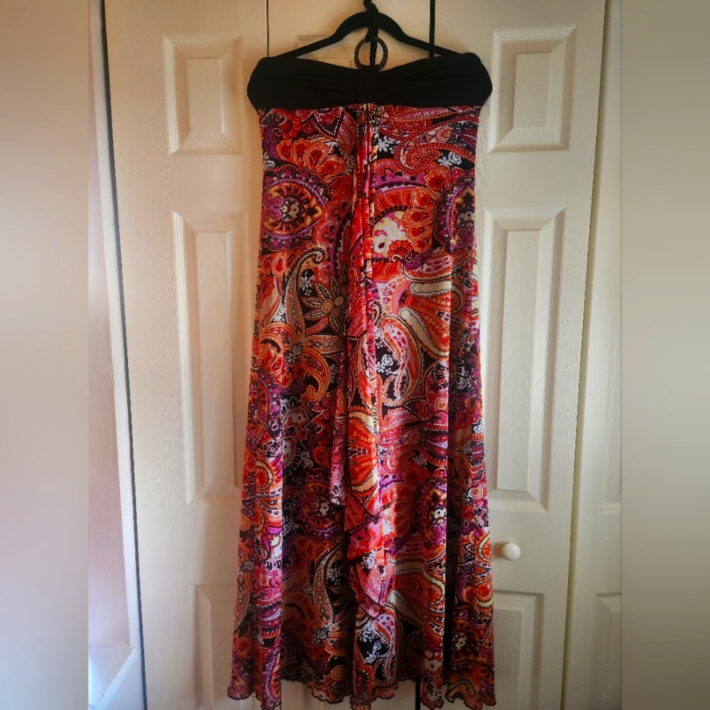 Mukticolor fun strapless dress